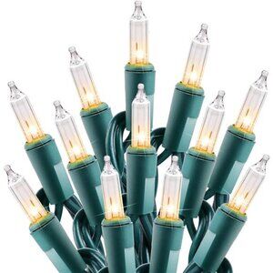 Clear Christmas String Lights 100 Count 25 Feet Incandescent Bulb Mini Lights